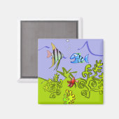 Gekke vis stateroom deur marker magneet (Voorkant / Achterkant)