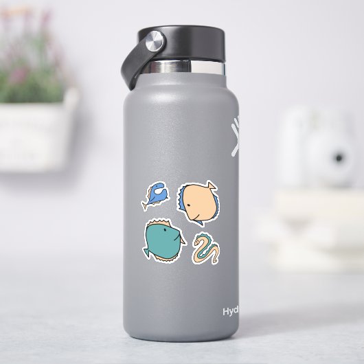 Gekke vissen en paling sticker (HydroFlask)