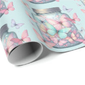Gekke Vlinders in een Potje Patroon Cadeaupapier (Rol Hoek)