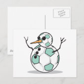 gekke voetbal sneeuwman briefkaart (Voorkant / Achterkant)