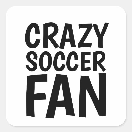GEKKE VOETBALFAN VIERKANTE STICKER (Voorkant)