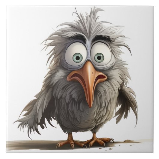 Gekke vogel achtergrond tegeltje (Voorkant)
