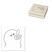 Gekke vogel, grote glimlach rubberstempel (Gestempeld)