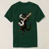 Gekke vogelkat dat banjo speelt T-shirt (Design voorkant)