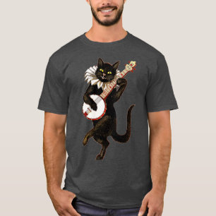  Gekke vogelkat dat banjo speelt T-shirt