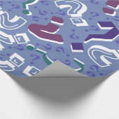 Gekke vraag markeert mysterie raadsel blauw cadeaupapier (Hoek)