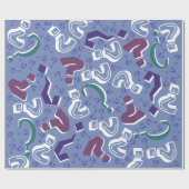 Gekke vraag markeert mysterie raadsel blauw cadeaupapier (Vlak)