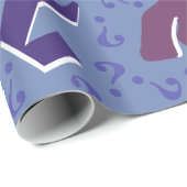 Gekke vraag markeert mysterie raadsel blauw cadeaupapier (Rol Hoek)