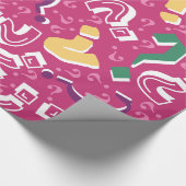 Gekke vraag markeert mysterie raadsel roze cadeaupapier (Hoek)