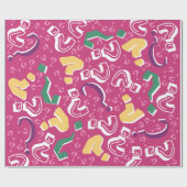 Gekke vraag markeert mysterie raadsel roze cadeaupapier (Vlak)