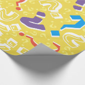 Gekke vraagtekens mysterie raadsel geel cadeaupapier (Hoek)