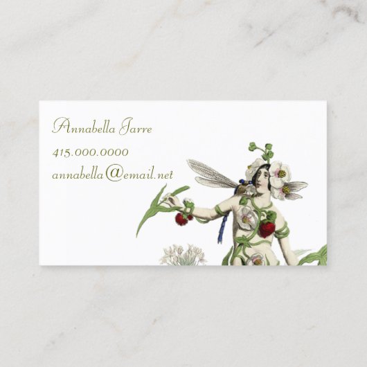 Gekke vrouw en wezens visitekaartje (Achterkant)