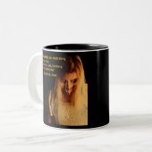 gekke vrouw tweekleurige koffiemok (Voorkant links)