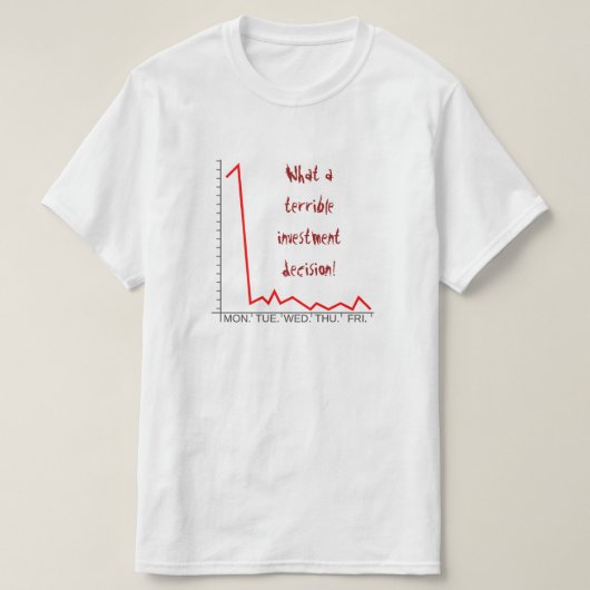Gekke: "Wat een slechte investeringsbeslissing!" T-shirt (Design voorkant)