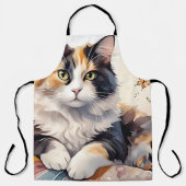 Gekke Waterverf Calico Cat en Butterflies Schort (Voorkant)