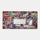 Gekke wereld van stickers bureaumat (Keyboard & Muis)