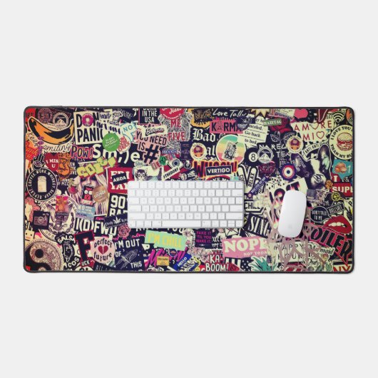 Gekke wereld van stickers bureaumat (Keyboard & Muis)