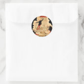 Gekke Wetenschappelijke Skeletten Ronde Sticker (Tas)