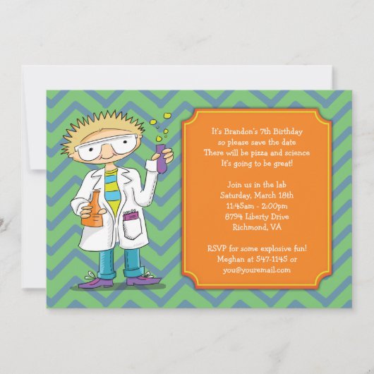 Gekke Wetenschappelijke Uitnodiging: Blondine Jong Kaart (Voorkant)