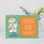 Gekke Wetenschappelijke Uitnodiging: Blondine Jong Kaart (Staand voorkant)