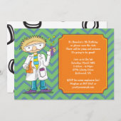 Gekke Wetenschappelijke Uitnodiging: Blondine Jong Kaart (Voorkant / Achterkant)