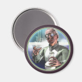 Gekke wetenschapper #1 ronde magneet (Voorkant / Achterkant)