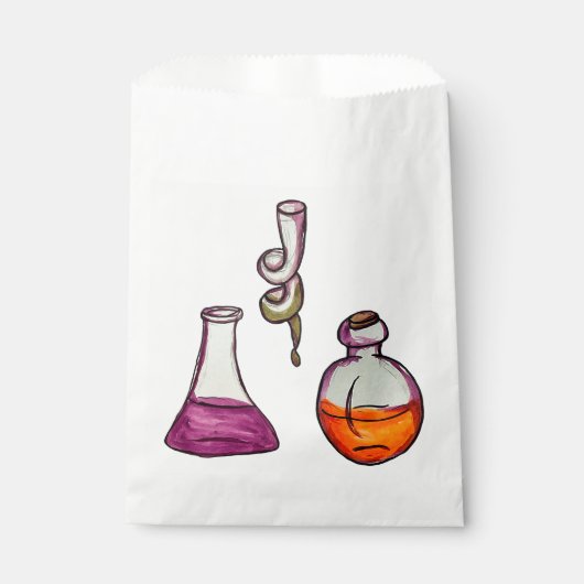 Gekke wetenschapper drankflessen bedankzakje (Voorkant)