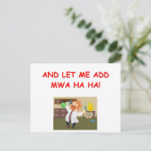 gekke wetenschapper grap briefkaart (Staand voorkant)