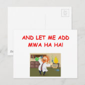 gekke wetenschapper grap briefkaart (Voorkant / Achterkant)