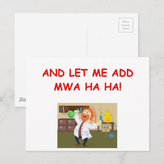 gekke wetenschapper grap briefkaart (Voorkant / Achterkant)