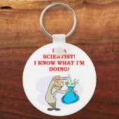 gekke wetenschapper grap sleutelhanger (Voorkant)