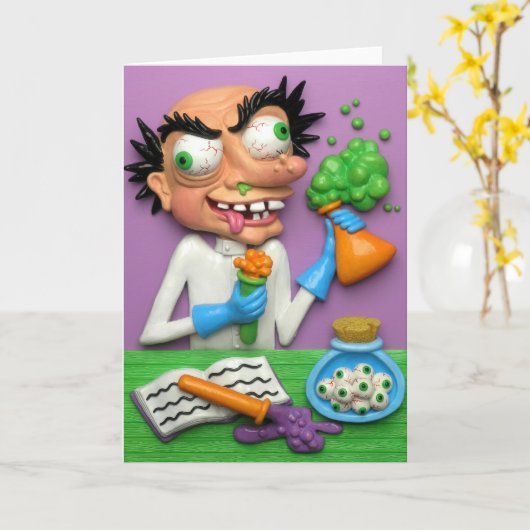 Gekke Wetenschapper Kaart (Gele Bloem)