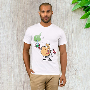 Gekke wetenschapper met borrelende Erlenmeyer wete T-shirt