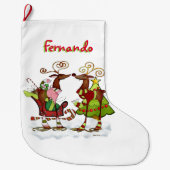Gekke Whimsey Christmas Mooks GEPERSONALISEERD Grote Kerstsok (Voorkant)