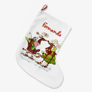 Gekke Whimsey Christmas Mooks GEPERSONALISEERD Grote Kerstsok