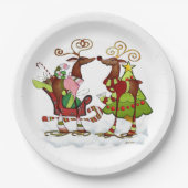 Gekke Whimsey Christmas Mooks PARTY Papieren Bordje (Voorkant)