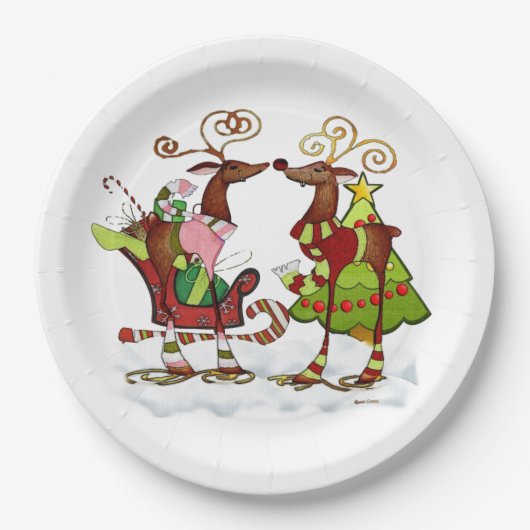 Gekke Whimsey Christmas Mooks PARTY Papieren Bordje (Voorkant)