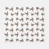 gekke whippet fleece deken (Voorkant (Horizontaal))