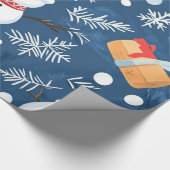 Gekke winter kerstpatronen cadeaupapier (Hoek)