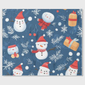 Gekke winter kerstpatronen cadeaupapier (Vlak)