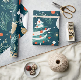 Gekke winter kerstpatronen cadeaupapier