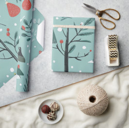 Gekke winter kerstpatronen cadeaupapier