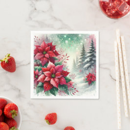 Gekke Winter Wonderland Poinsettia Découpage Servet