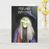 GEKKE WITCH HUMOROUS BIRTHDAY KAART (Gele Bloem)