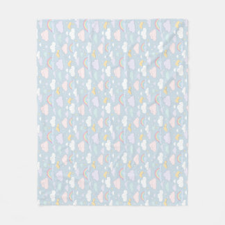 Gekke wolken en regenbogen fleece deken