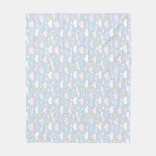 Gekke wolken en regenbogen fleece deken (Voorkant)