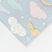 Gekke wolken en regenbogen fleece deken (Hoek)