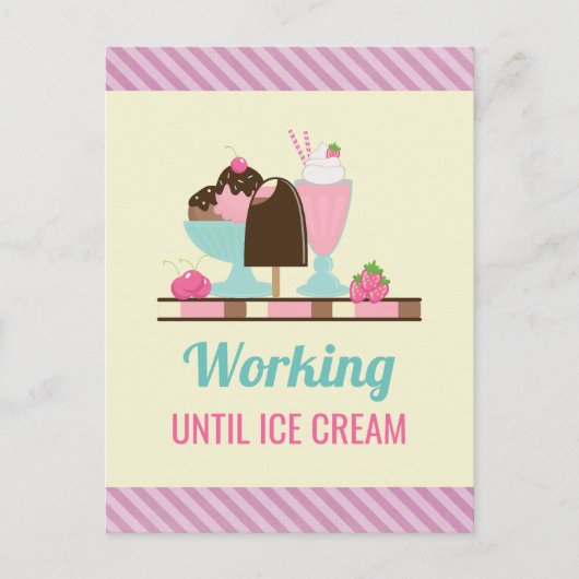 Gekke woordspeling die werkt tot Ice Cream - Yummy Briefkaart (Voorkant)