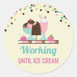 Gekke woordspeling die werkt tot Ice Cream - Yummy Ronde Sticker