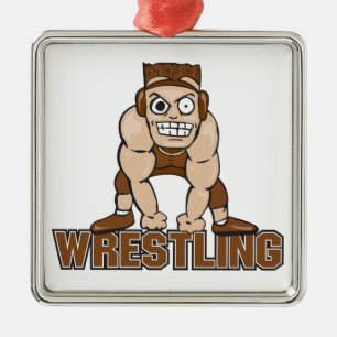 gekke worstelaar worstel ontwerp metalen ornament